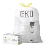 EKO Easy Dispense Roll 80 Adet Ekstra Güçlü İpli Küçük Çöp Torbası, 1,6 Galon Çöp Torbası (3-6 L) 1 Paket Beyaz, Kod A