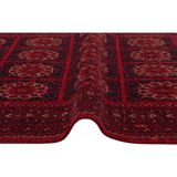 Eko Halı Buhari Bhr 03 Red Afgan Yağcıbedir Desenli Hav Toz Vermez Yıkanabilir Kaymaz Ince Dokuma Halı - 80 x 150 cm - Kırmızı