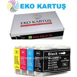 Eko Kartuş DCP-135C 4 Renk Muadil Kartuş, - Renkli