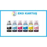 Eko Kartuş Epson Ecotank L8100 Tanklı Uyumlu 6 Renk Muadil Mürekkep - OCP Set - 6 Renk