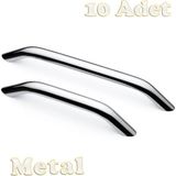 Eko Kumru Alüminyum Metal Lüks Modern Mobilya Çekmece Mutfak Dolabı Kulpu Krom (10 Adet) - 192mm