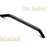 Eko Kumru Alüminyum Metal Lüks Modern Mobilya Çekmece Mutfak Dolabı Kulpu Siyah (10 Adet) - 160mm