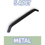 Eko Kumru Alüminyum Metal Lüks Modern Mobilya Çekmece Mutfak Dolabı Kulpu Siyah (5 Adet) - 224mm