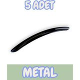 Eko Kumru Yay Alüminyum Metal Lüks Modern Mobilya Çekmece Mutfak Dolabı Kulpu Siyah (10 Adet) - 192mm