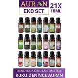 Eko Set Saf Esansiyel Uçucu Yağ Buhurdanlık Yağı Difüzör Esansı Aromaterapi Ortam Koku Yağı 21X 10ml