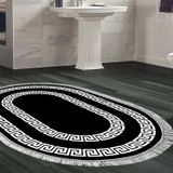 Eko Trend DJT Banyo Paspası Yıkanabilir Kaymaz Taban 650M Oval Modern Siyah