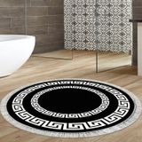 Eko Trend DJT Banyo Paspası Yıkanabilir Kaymaz Taban 650M Yuvarlak Modern Siyah