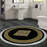 Eko Trend DJT Banyo Paspası Yıkanabilir Kaymaz Taban 656M Yuvarlak Modern Gri
