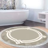 Eko Trend DJT Banyo Paspası Yıkanabilir Kaymaz Taban 657M Yuvarlak Modern Camel