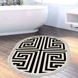 Eko Trend DJT Banyo Paspası Yıkanabilir Kaymaz Taban 658M Oval Modern Siyah