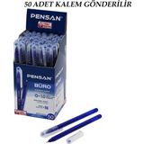 EkoAlışverişDünyam 50 Adet Pensan Büro Mavi Tükenmez Kalem M-Medium - 1.0mm Uç (5510)