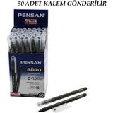 EkoAlışverişDünyam 50 Adet Pensan Büro Siyah Tükenmez Kalem M-Medium - 1.0mm Uç (5510)