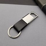 EkoAlışverişDünyam Deri Siyah Gümüş Metal Anahtarlık