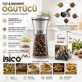 EkoAlışverişDünyam Hand Grınder Küçük Cam Hazneli - Krom Kaplama Pls.kapaklı Tuz - Baharat Öğütücü İ22-411 (5510)