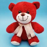 EkoAlışverişDünyam Kırmızı Peluş Atkılı Oyuncak Ayıcık