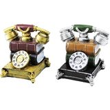 EkoAlışverişDünyam Kumbara Ankesörlü Telefon Vintage Dekoratif Biblo Kumbara Renkli 15.5X15.5X10CM Reçine
