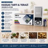 EkoAlışverişDünyam MİNİ=6X12CM Hassas Tartı - Terazi 300GR/0.01GR Şeffaf Pls.kapaklı - Pilli= 2pcs Ince (5510)