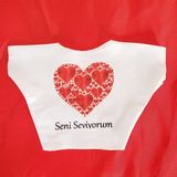 EkoAlışverişDünyam Seni Seviyorum Baskılı Peluş Oyuncak Tişörtü