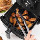 EkoAlışverişDünyam Siyah Isıya Dayanıklı Yıkanılabilir Silikon Fırın ve Airfryer Kare Model Pişirme Matı 21,5 cm (5510)