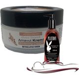 Ekobox Playboy Three Brand Whitening Cream 4 Adet Arnavut Kremi 50 ml Aklık Kremi ile 120ML Masaj Yağı - Paket