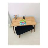 EKOÇ WOOD DESİNG Lilyum Çoçuk Çalışma Masası 1 Adet Puf Etkinlik Masası Aktivite Masa Takımı