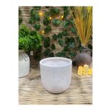 Ekodoğa 23 cm Yuvarlak Benekli Hafif Beton Saksı, Ekru