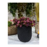 Ekodoğa 24 cm Küçük Desenli Hafif Beton Saksı, Antrasit