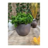 Ekodoğa 28 cm Yuvarlak Gri Benekli Hafif Beton Saksı