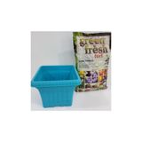 Ekodoğa Balkon Saksı 2 L 19X17 Cm Alana 3 Torf Çiçek Saksısı Plastik Tabaklı