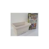 Ekodoğa Balkon Saksı 3 5 Lt 28X17 Cm Alana Torf Hediye Çiçek Saksısı Gri