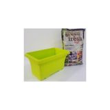 Ekodoğa Balkon Saksı 3 5 Lt 28X17 Cm Alana Torf Hediye Çiçek Saksısı Plastik Tabaklı Kare Sarı