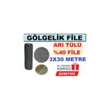 Ekodoğa Gölgelik File 3X30 Metre 40 Lık Örtüsü Arı Tülü Filesi Bitki Koruma Gri