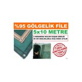 Ekodoğa Gölgelik File 5X10 Metre 95 Lik Gölgelik Kumaş Gölgeleme Örtüsü Çit Örtüsü Çit Filesi Yeşil