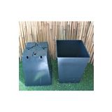 Ekodoğa Kare Saksı 15 Adet 8 Lt 19X27 Cm Üretim Saksısı Siyah Saksı Kare Üretim Saksı Plastik Saksı