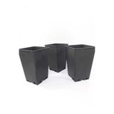 Ekodoğa Kare Üretim Saksı 12 5X20 Cm 2 5 Lt 20 Adet Saksısı Siyah Plastik Gri