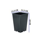 Ekodoğa Kare Üretim Saksı 12 5X20 Cm 2 5 Lt 3 Adet Saksısı Siyah Plastik Gri