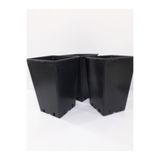 Ekodoğa Kare Üretim Saksı 4,4 Lt 15X24 Cm 3 Adet Üretim Saksısı Siyah Saksı Plastik Saksı Kare Saksı