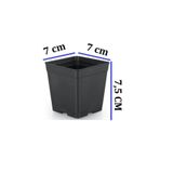 Ekodoğa Kare Üretim Saksı 7X7,5 Cm 0,23 Lt 15 Adet Üretim Saksısı Siyah Saksı Plastik Saksı