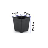 Ekodoğa Kare Üretim Saksı 7X7,5 Cm 0,23 Lt 5 Adet Üretim Saksısı Siyah Saksı Plastik Saksı