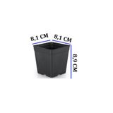 Ekodoğa Kare Üretim Saksı 8 1X8 9 Cm 0 33 Lt 20 Adet Saksısı Siyah Plastik