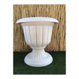 Ekodoğa Nergis Saksı 47,6X47,4 Cm 25,3 Lt Krem Saksı Ayaklı Saksı Plastik Saksı Çiçek Saksısı Bahçe Saksısı