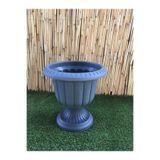 Ekodoğa Nergis Saksı Antrasit 35X43 Cm 9,8 Lt Siyah Ayaklı Saksı Plastik Saksı Çiçek Saksısı Bahçe Saksısı