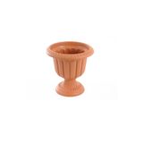 Ekodoğa Nergis Saksı Krem 35X43 Cm 9,8 Lt Kahverengi Saksı Ayaklı Saksı Plastik Saksı Bahçe Saksısı