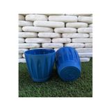 Ekodoğa Papatya Saksı 3 Adet 0,7 Lt Mavi Renkli Saksı Plastik Saksı Çiçek Saksısı Tabaklı Saksı