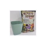 Ekodoğa Safir Saksı 1,8 L 14X13 Cm Saksı Alana 3 Litre Torf Su Yeşili Saksı Plastik Çiçek Tabaklı Saksı