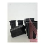 Ekodoğa Saksı 1,2 litre 10 adet 11x11x13 cm Kare Vakum Saksı Üretim Saksısı Çiçek Fide Çilek Saksıları Siyah