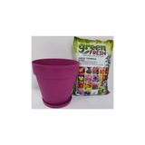 Ekodoğa Saksı 6 Lt 24X22 Cm 5 L Torf Vişne Renkli Saksı Plastik Saksı Çiçek