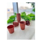 Ekodoğa Üretim Saksı 50 Adet 5 5X5 Cm Kaktüs Sukulent Saksısı Renkli Plastik Küçük Kahverengi
