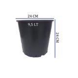 Ekodoğa Üretim Saksısı 1 Adet 24x24 Cm 9,5 Lt Plastik Saksı Siyah Üretim Saksı Bitki Saksısı
