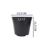 Ekodoğa Üretim Saksısı 15 Adet 13,5X11,5 Cm 1,3 Lt Plastik Saksı Siyah Üretim Saksı Bitki Saksı